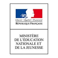 Logo du Ministère de l'Éducation Nationale française avec drapeau et texte.