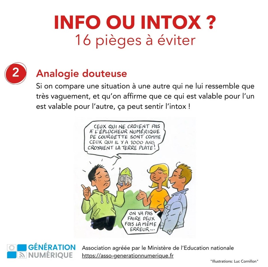 INFO OU INTOX 16 pièges à éviter Analogie douteuse