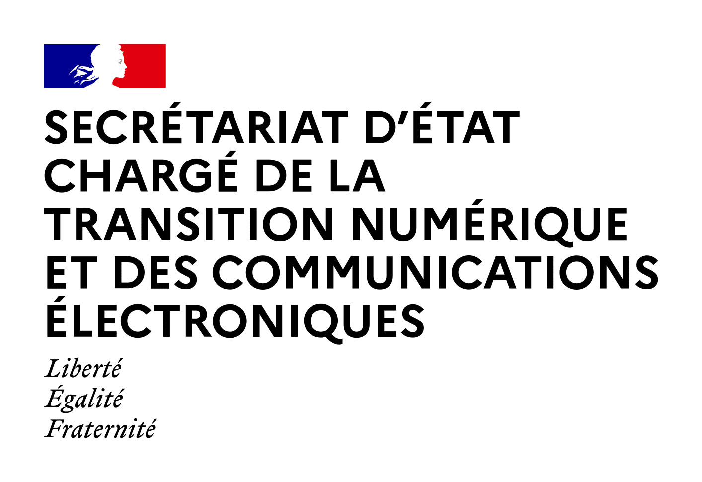 SECRÉTARIAT D'ÉTAT TRANSITION NUMÉRIQUE ET COMMUNICATIONS ÉLECTRONIQUES France, logo officiel.